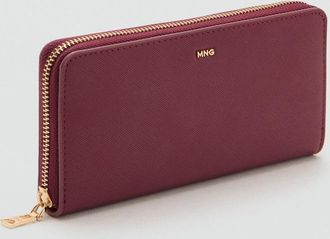 Mango Portafoglio effetto Saffiano bordeaux - Donna - Taglia unica - MANGO