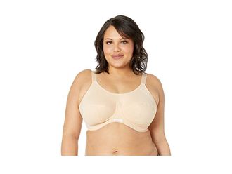 Elomi Energise Underwire High Impact Sport Bra with J Hook Womens Bra Nude : 36GG (US 36J), Nylon/Elastane
