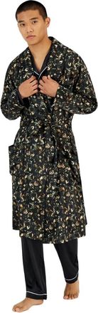 Inc International Concepts I. N.C. International Concepts Robe Mens Black Floral Belted Waist UPS1014