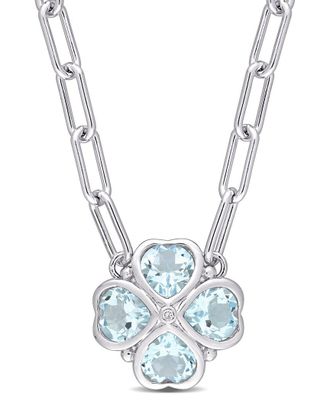 Rina Limor Silver 3.93 Ct. Tw. Diamond & Topaz Pendant Necklace