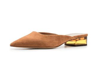 Franco Sarto A-Bennet Mule Womens Dress Flat Shoes Brown : 8.5 M, Leather