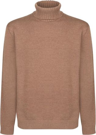 Incotex Merino Turtleneck - Heren - Coltruien - Bruin - L - Wol - Truien & Vesten