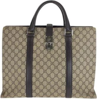 Gucci Pre-owned GG Supreme Canvas Leren Business Tas - Heren - Vintage Shopper - Veelkleurig - ONE Size - Leer - Vintage