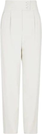 Giorgio Armani Straight Leg Ice White Belted Broek - Dames - Slim Fit Broeken - Grijs - L - Broeken
