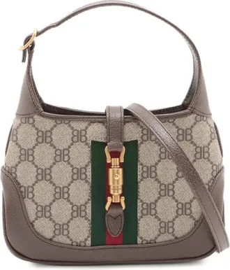 Gucci Borsa a tracolla Balenciaga The Hacker Project mini in tessuto GG Supreme con decorazione Web Jackie 1961 2016-2025 - Marrone