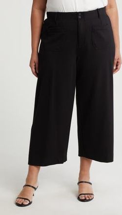 Democracy Patch Pocket Crop Wide Leg Pants in Black at Nordstrom Rack, Size 14W