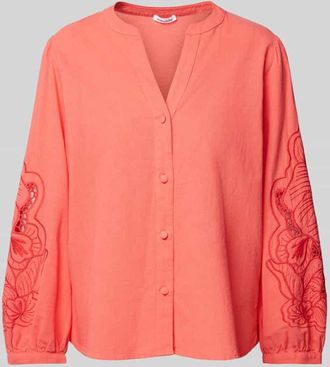 Seidensticker Seidensticker Regular Fit Bluse aus Baumwoll-Leinen-Mix in Koralle, Gr&ouml;&szlig;e 34