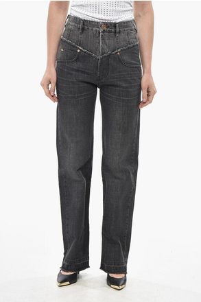 Isabel Marant Straight-Leg Jeans NOEMIE Stonewashed Denim 22cm size 40