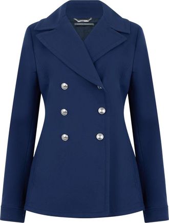 Alberta Ferretti Double-breasted Jacket - Dames - Mantel - Blauw - XL - Katoen - Jassen