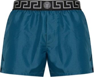 Versace Costume da bagno con dettaglio Greca - Blu