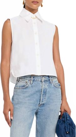 Frame Denim Prep Point Collared Shirt In White