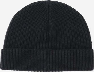 Valentino Garavani Mens Wool Beanie With Logo Black Virgin Hat