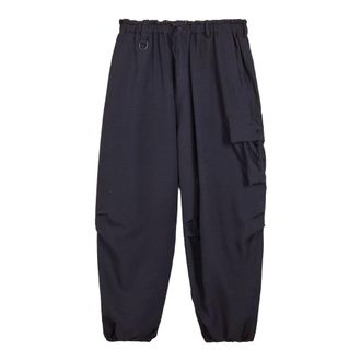 Yohji Yamamoto Straight Trousers, male, Black, Size: S Sport Uniform Cargo Pants