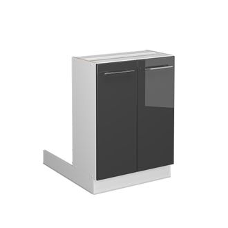 Vicco Isla De Cocina Fame-line, Antracita Alto Brillo, 60 Cm Sin Encimera