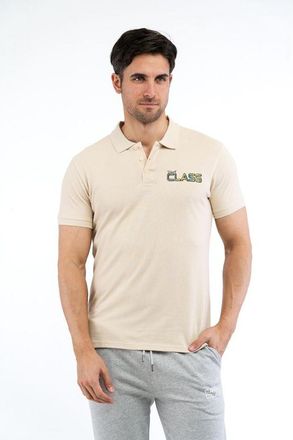 Cavalli Beige Cotton Polo Mens Shirt