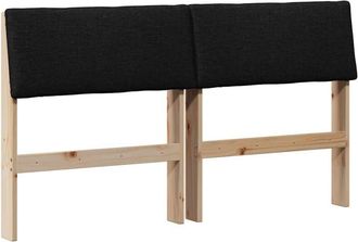 vidaXL Cabecero Tapizado Negro 150 Cm Madera De Pino Macizo Vidaxl