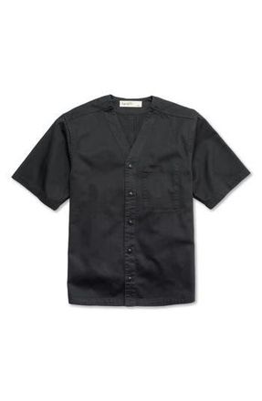 Imperfects The Benny Short Sleeve Button-Up Shirt in Jet Black at Nordstrom Rack, Size Small