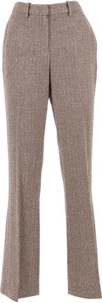Ermanno Scervino Wijde broek - Dames - Wijde Broeken - Bruin - M - Leer - Broeken