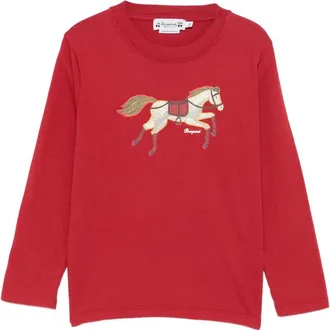 BONPOINT Tadda horse-graphic top - kids - Cotton - 12 - Red