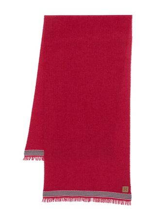 Hackett stripe-detail scarf - men - Viscose/Polyamide/Wool/Cashmere/Acrylic - One Size - Red