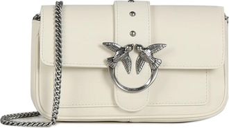 Pinko Crossbody Bag - Dames - Schoudertassen - Wit - ONE Size - Leer - Tassen