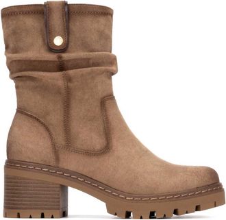 Refresh Womens Suede Ankle Booties In Dark Beige