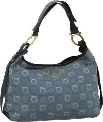 Ferragamo Pre-owned Canvas Schoudertas - Dames - Vintage Schoudertas - Blauw - ONE Size - Vintage