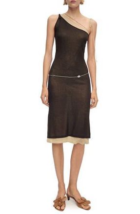 Mango Asymmetric Neck Knit Dress in Green at Nordstrom Rack, Size 4