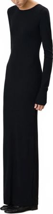 &Eacute;terne Long Sleeve Crewneck Maxi Dress In Black