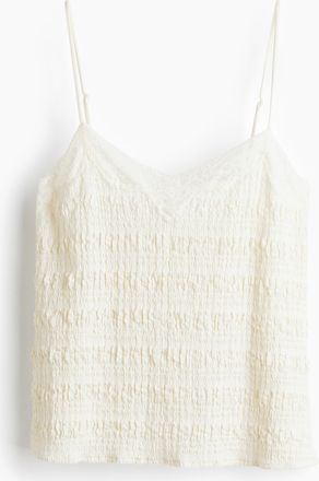 H&M Tr&auml;gertop aus Strukturjersey - Elfenbein