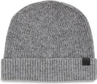 Bruno Magli Cashmere Rib Knit Cuffed Beanie in Grey at Nordstrom Rack