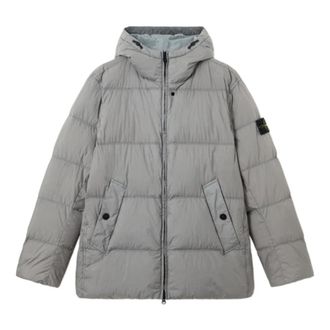 Stone Island Crinkle Reps Down Jacket - Heren - Gewatteerde jassen - Grijs - 2XL - Leer - Jassen