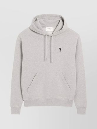 Ami cotton hoodie logo drawstring hood