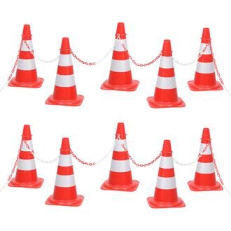 vidaXL Juego De Conos Con Cadena 10 M Rojo Y Blanco Vidaxl