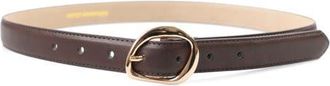 Petit Moments Abstract Faux Leather Belt in Chocolate/Gold at Nordstrom, Size Medium