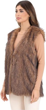 Only Mouwloze Faux Fur Vest - Dames - Bodywarmers - Bruin - XL - Polyester - Jassen