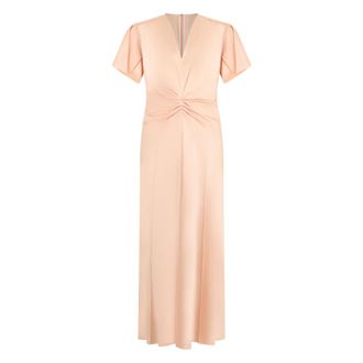 Victoria Beckham Maxi Dresses, female, Pink, Size: 2XS Long Satin Dress