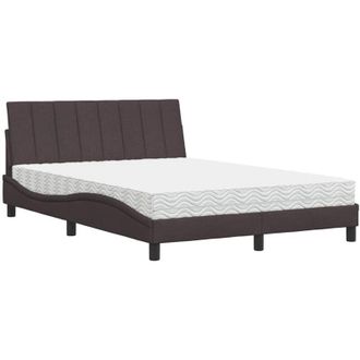 vidaXL Vidaxl - Cama Con Colch&oacute;n Tela Marr&oacute;n Oscuro 120x200 Cm