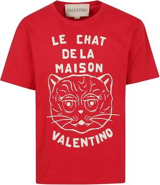 Valentino Garavani Kat Huis T-Shirt - Heren - T-shirts - Rood - L - Tops