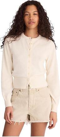 Madewell Button-Front Cardigan in 100% Cotton Womens Sweater Vintage Ivory : XL (Womens 14-16)