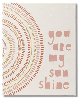 Stupell Industries Youre My Sunshine Motivational Phrase Boho Stripe Circle Stretched Canvas Wall Art By Nancy Mckenzie