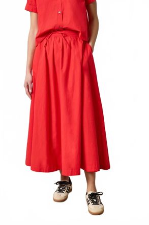 Lilla P Womens Paneled Maxi Skirt In Scarlet