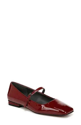 Franco Sarto Tinsley Square Toe Mary Jane Flat in Burgundy Red at Nordstrom, Size 6.5