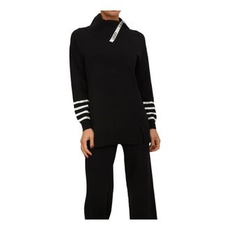 Liu Jo Truien & Vesten, Dames, Zwart, S, Polyester, Tf 5218Ms 63L Turtleneck Trui