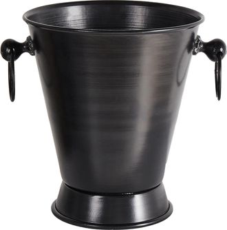 Beliani Cubitera De Metal Plateada Con Asas Moderna Glamour Accesorio Para El Hogar Birma