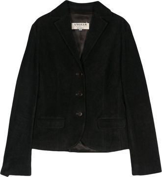 A.N.G.E.L.O. Vintage Cult 2000s suede single-breasted blazer - women - Suede/Cupro - 42 - Black
