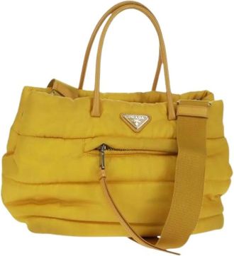 Prada Pre-owned Vintage Nylon Handtas - Dames - Vintage Handtas - Geel - ONE Size - Nylon - Vintage