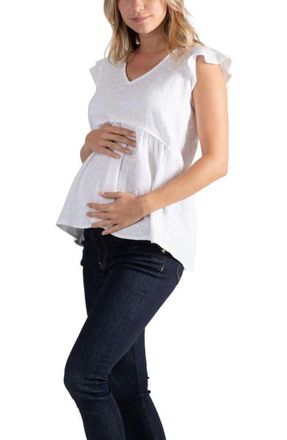 Cache Coeur Butterfly top for pregnancy and breastfeeding Suzanne in Embroidered White at Nordstrom, Size X-Large