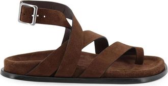 Alohas Platte sandalen - Dames - Sandalen - Bruin - 38 EU - Leer - Schoenen