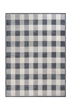Jonathan Y Designs Gingham Gradient Plaid Cottage Machine-Washable Area Rug in Light Gray/dark Gray/cream at Nordstrom, Size 3Ft 0In X 5Ft 0In